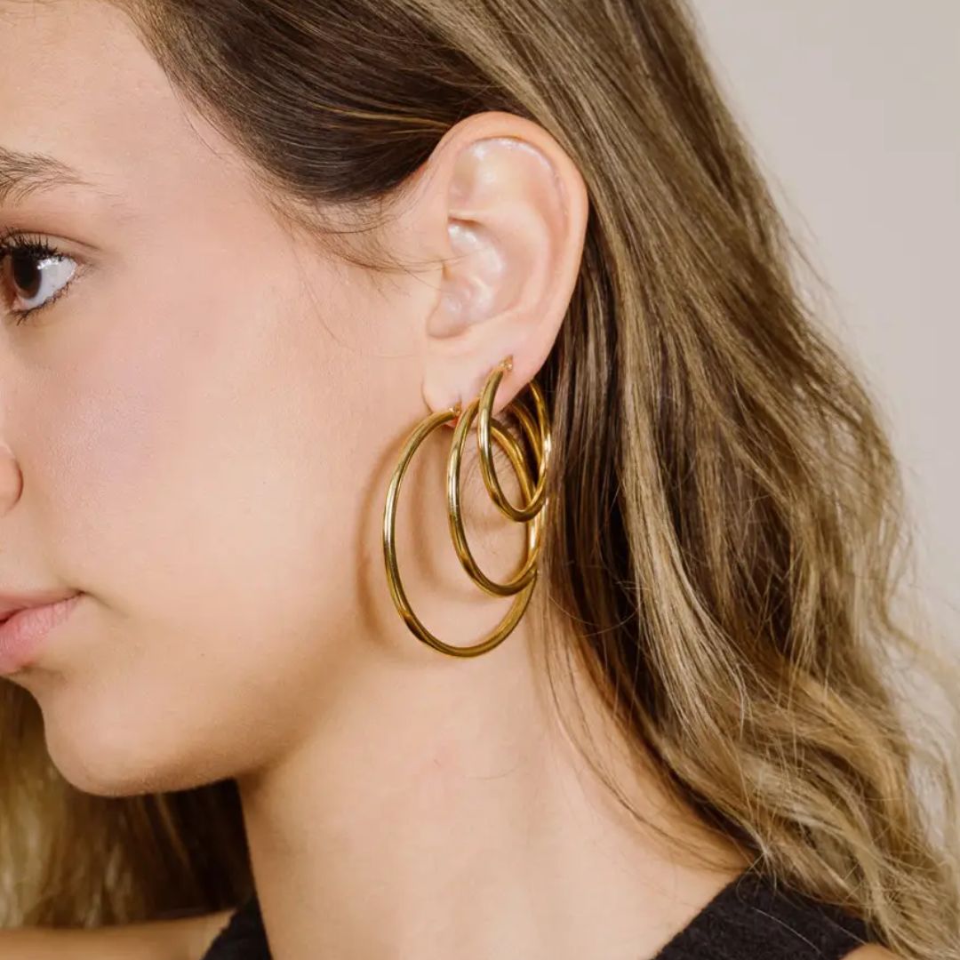 GoldenGlow Earrings – Elegante 40 mm Oorringen