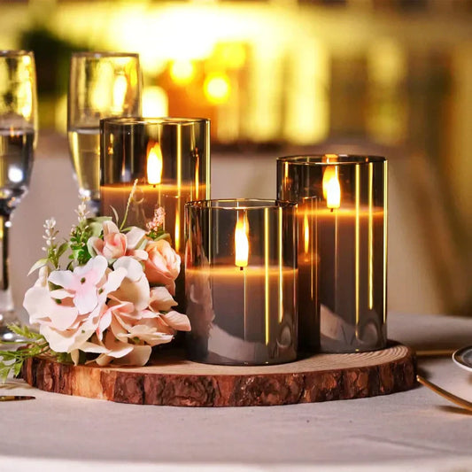 SafeGlow LED Kaarsenset - Elegante Draadloze Oplaadkaarsen Set van 3