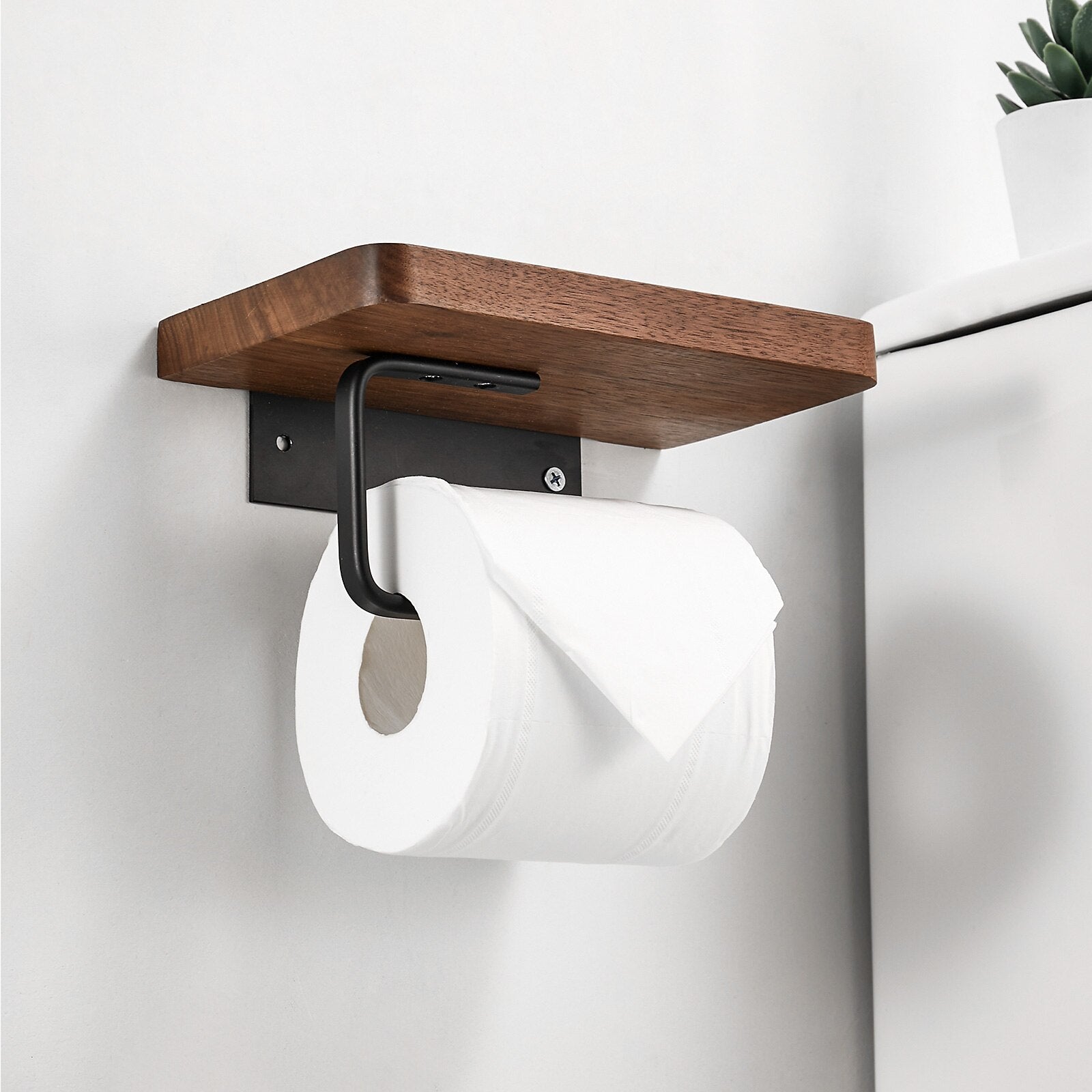 WoodEase Holder – Stijlvolle Houten Toiletrolhouder