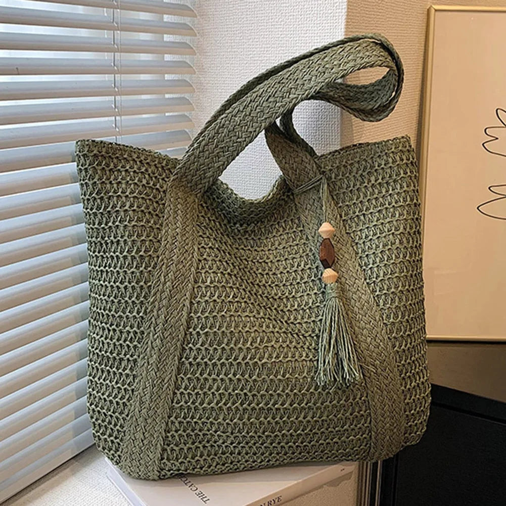 EcoChic Handbag - Stijlvolle Rieten Damestas