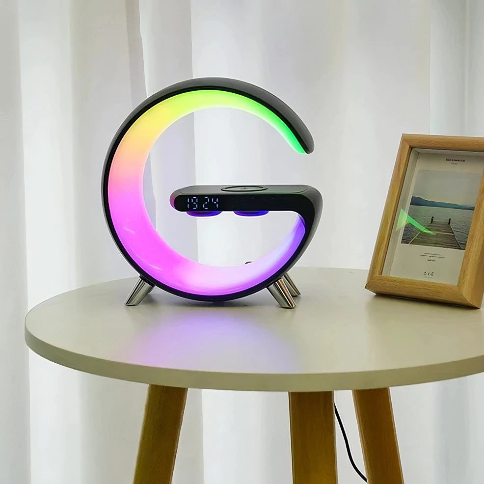 GlowHub - Multifuntionele Oplaadbare Speaker met Wekker en Sfeerlicht