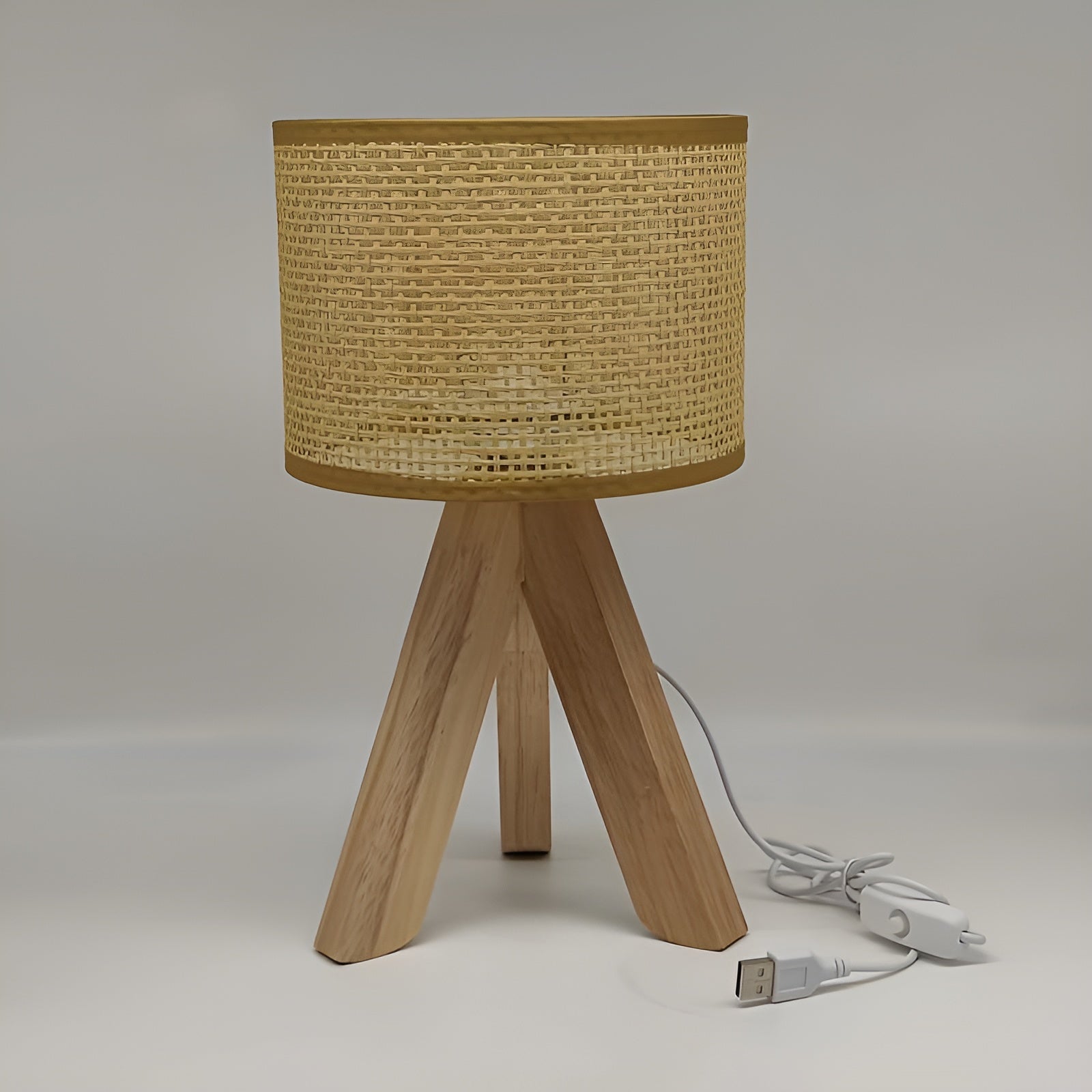 Handgemaakte Rotan Tafellamp met USB en LED - Stijlvol en Duurzaam Design