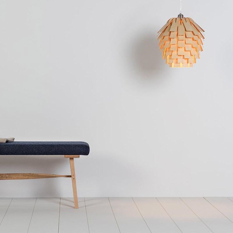 ArtichokeGlow Pendant - Luxe Houten Hanglamp met Rustieke Charme