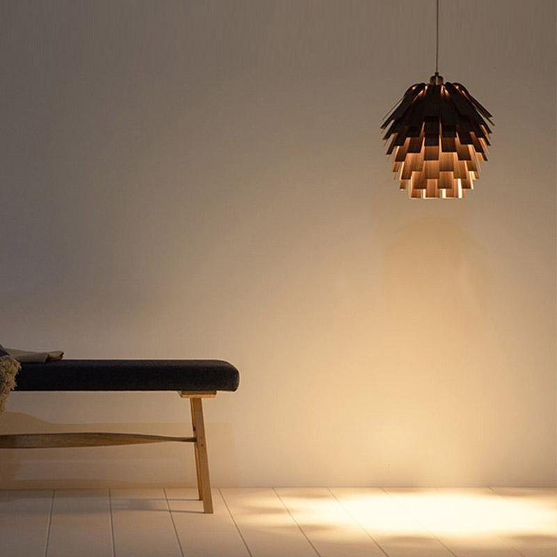 ArtichokeGlow Pendant - Luxe Houten Hanglamp met Rustieke Charme