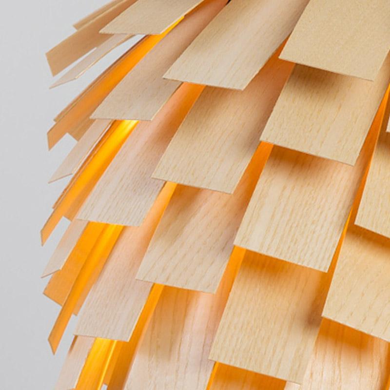 ArtichokeGlow Pendant - Luxe Houten Hanglamp met Rustieke Charme