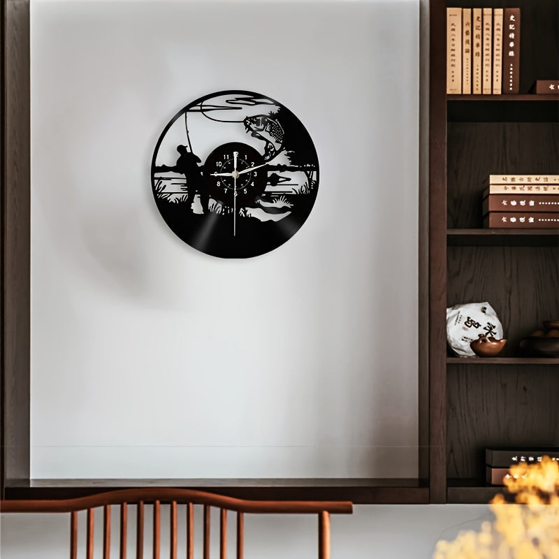 VinylCatch Clock - Retro Visserij Muurdecoratie
