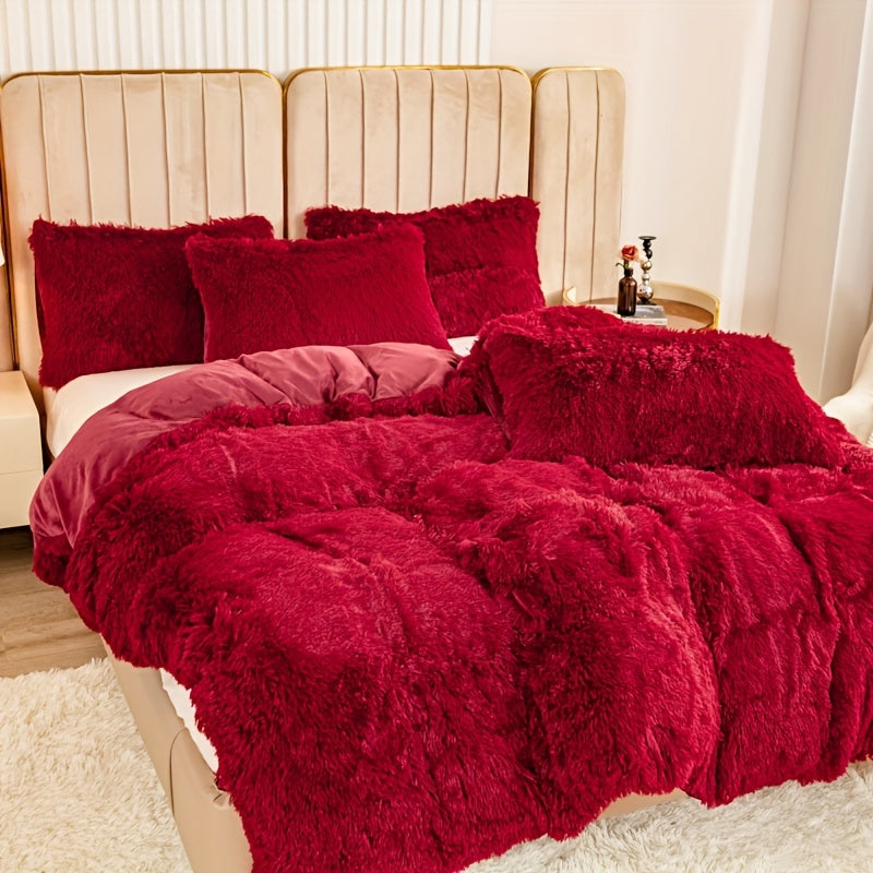 Ultrazachte Pluche Dekbedovertrek Set met Rits - Luxe & Comfort