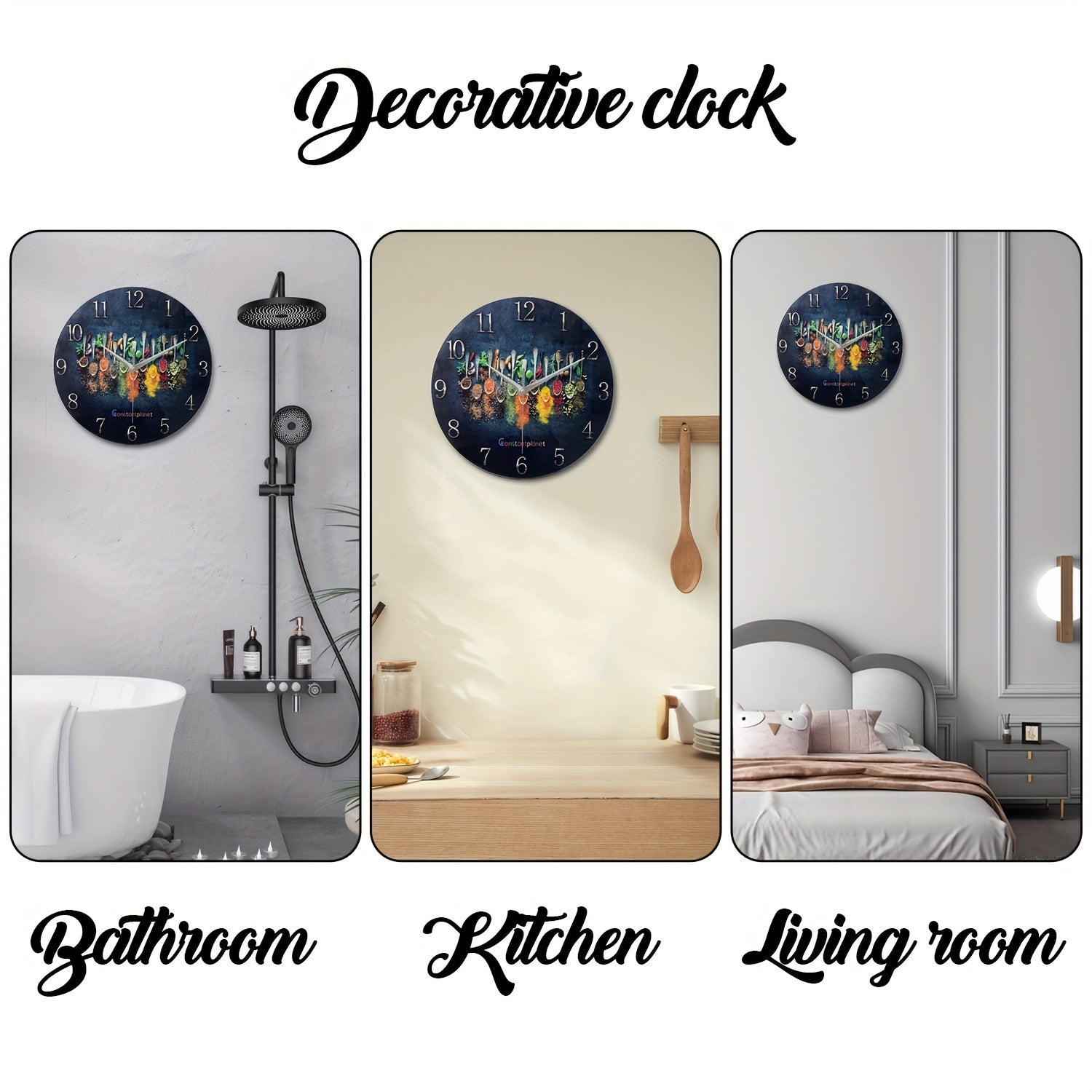 SpiceTime Clock – Luxe Stille Wandklok met Kruiden