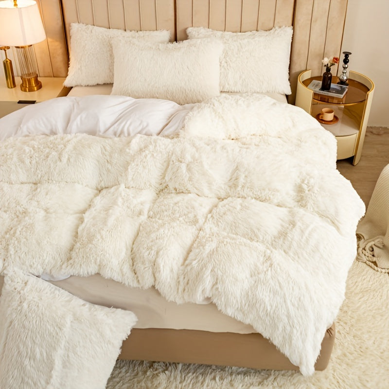 Ultrazachte Pluche Dekbedovertrek Set met Rits - Luxe & Comfort