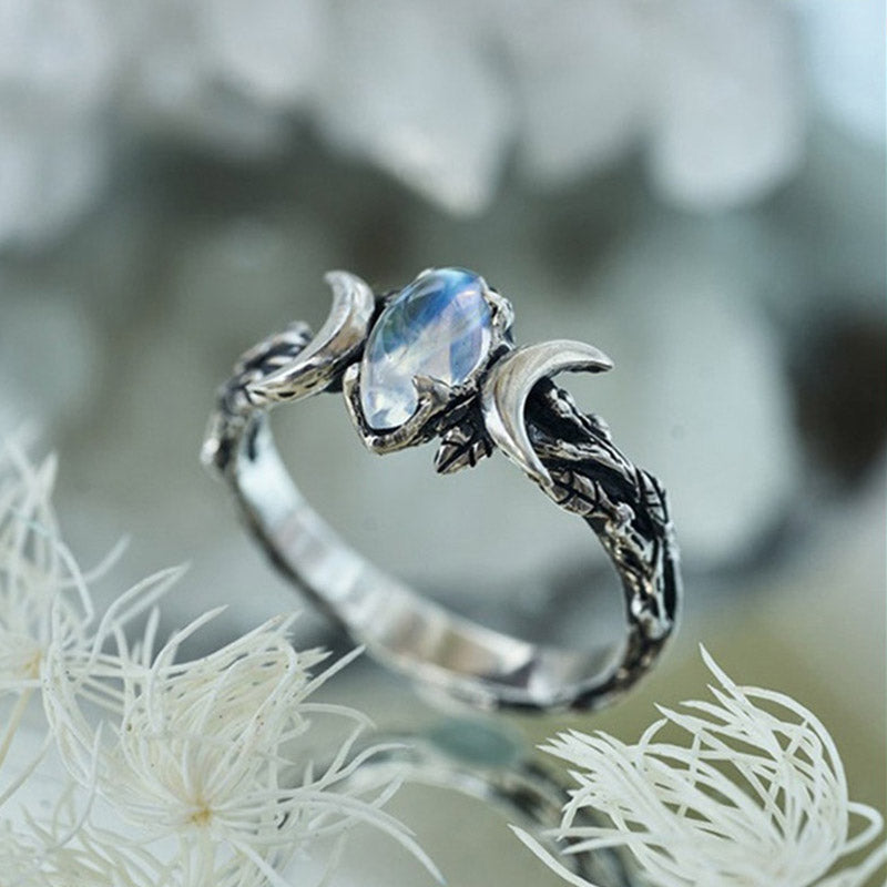 Elegante Iris Maansteen Statement Ring - Maak een Gedurfde Impressie