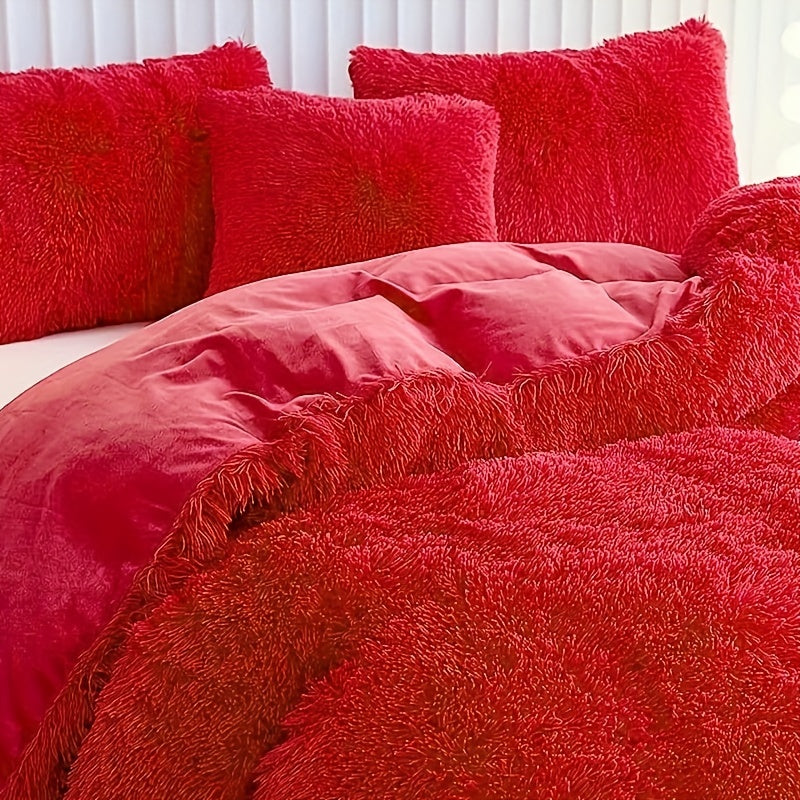 Ultrazachte Pluche Dekbedovertrek Set met Rits - Luxe & Comfort