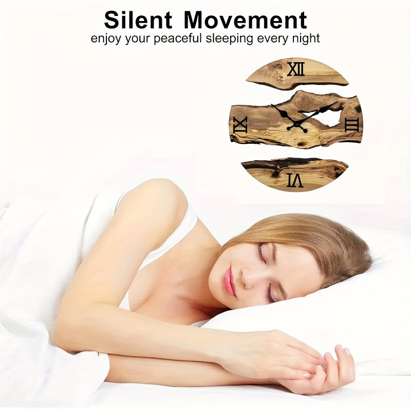 RustiqueClock – Natuurlijke Acryl Wandklok met Houtlook