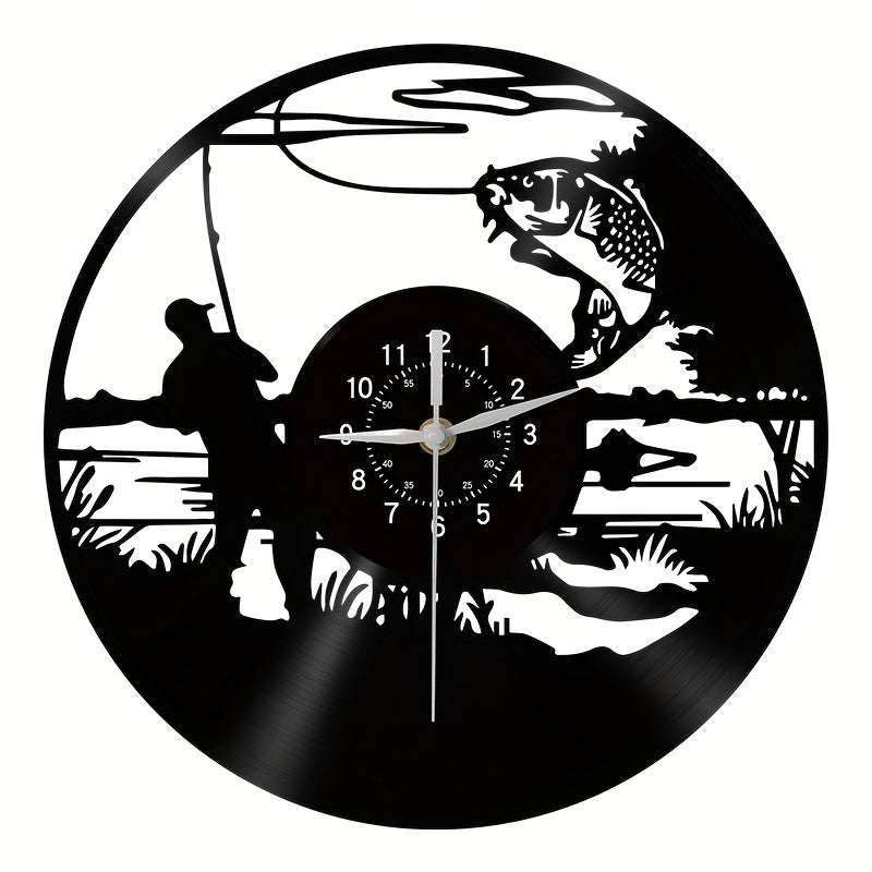 VinylCatch Clock - Retro Visserij Muurdecoratie