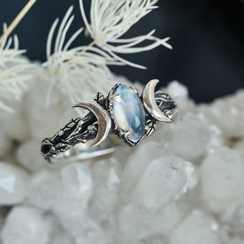 Elegante Iris Maansteen Statement Ring - Maak een Gedurfde Impressie
