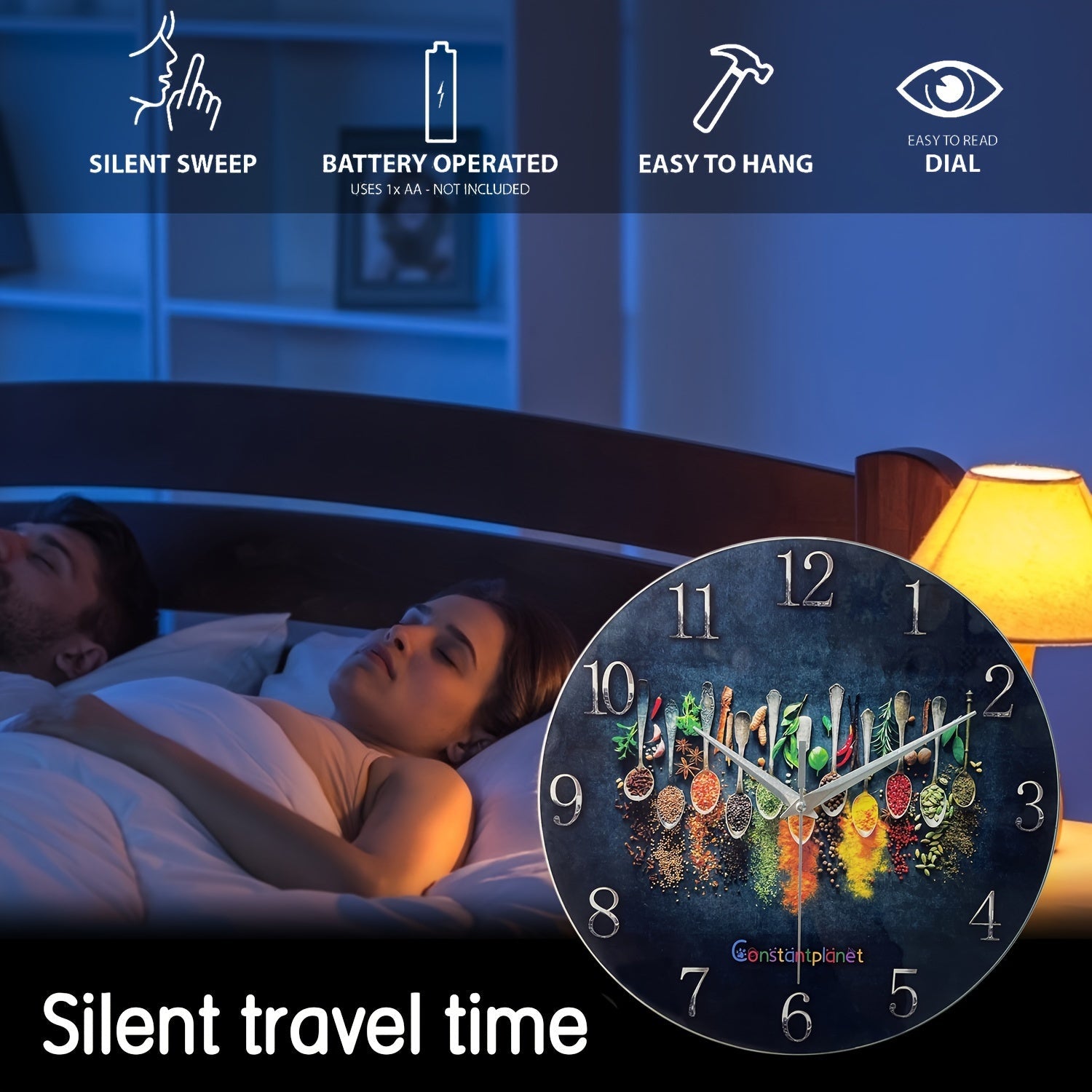 SpiceTime Clock – Luxe Stille Wandklok met Kruiden