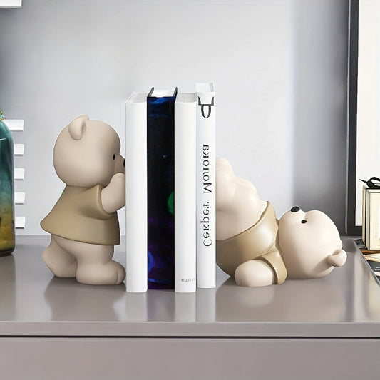 CharmingBear – Speelse Boekensteunen van Hars voor Decoratie