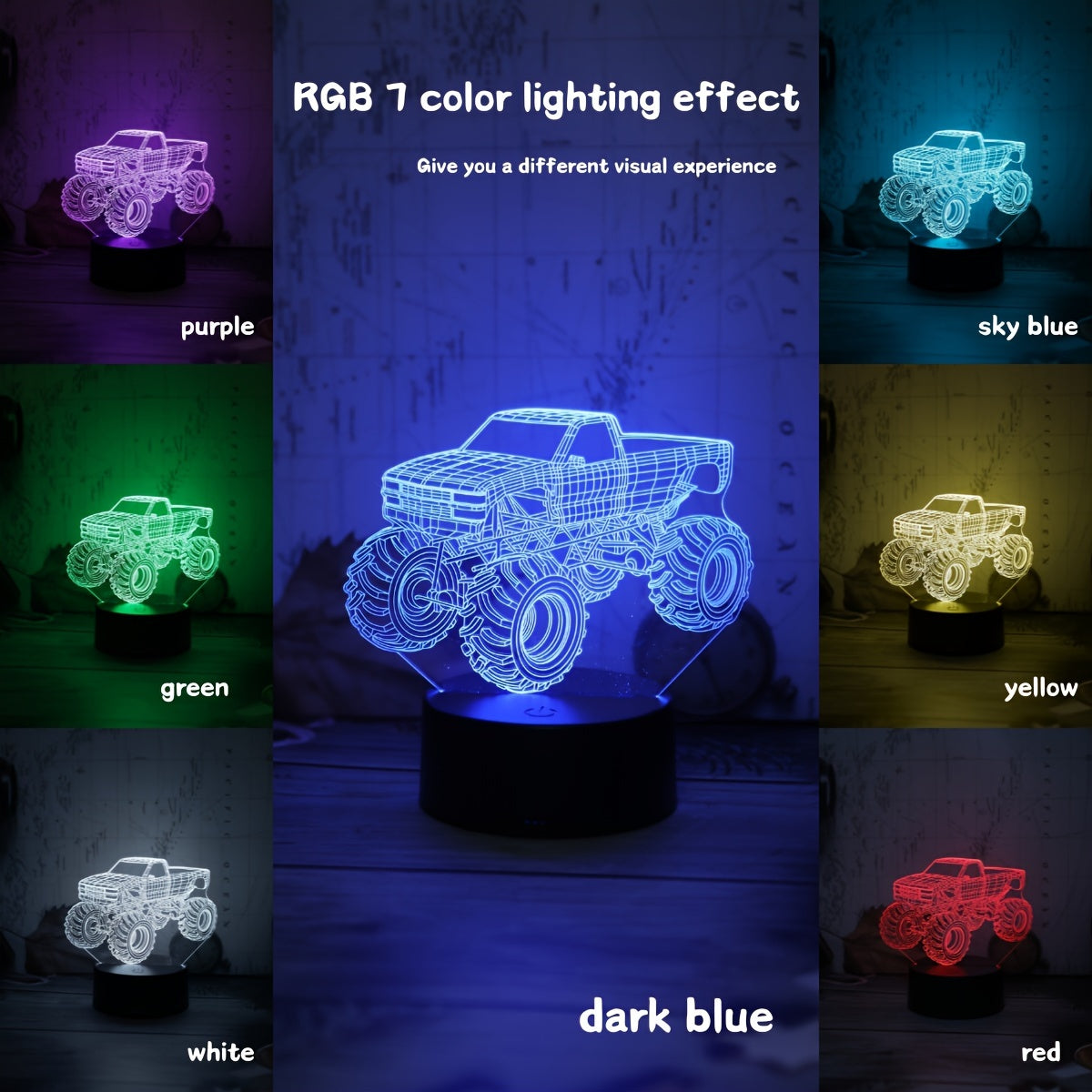 TruckGlow – 3D LED Nachtlamp met Monster Truck Design