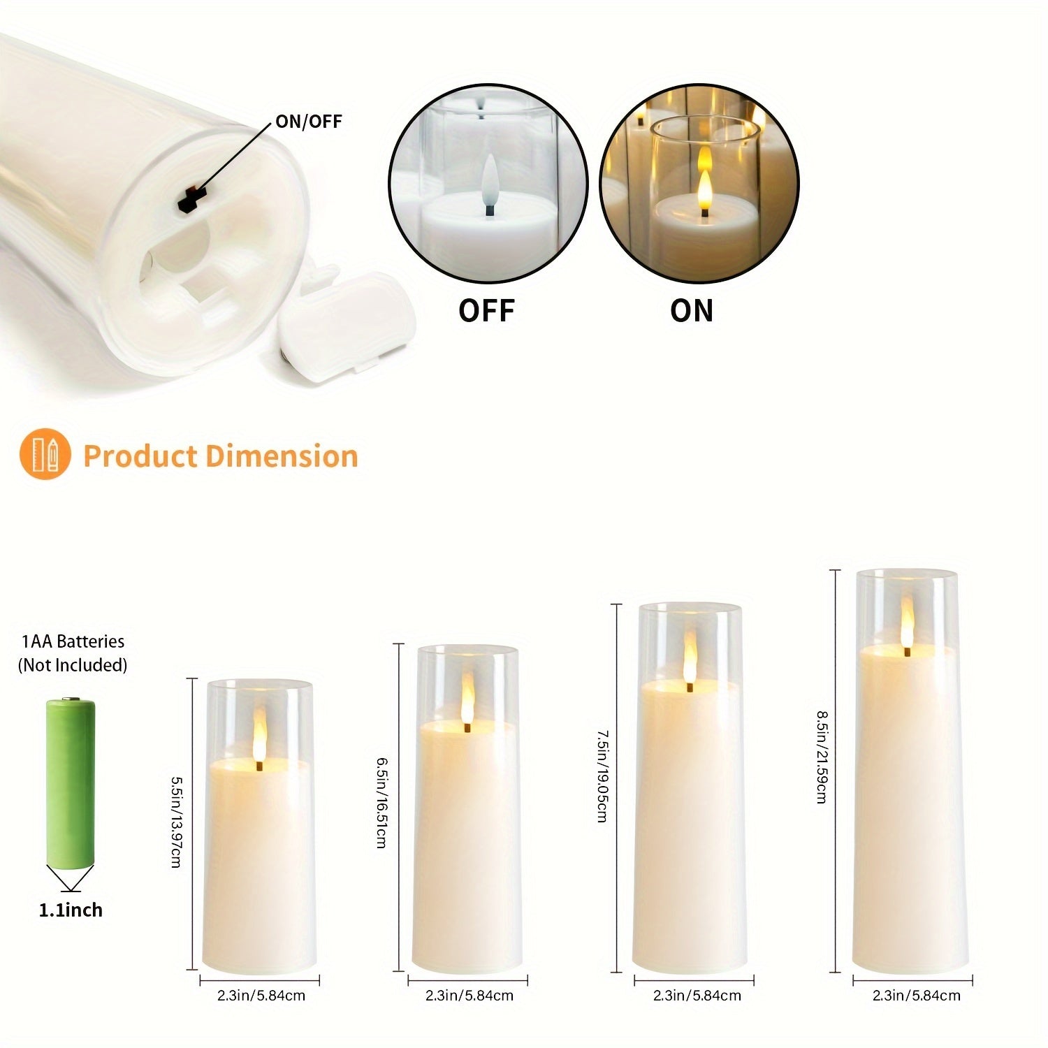 GlowCandle – Set van 5 LED Kaarsen met Afstandsbediening