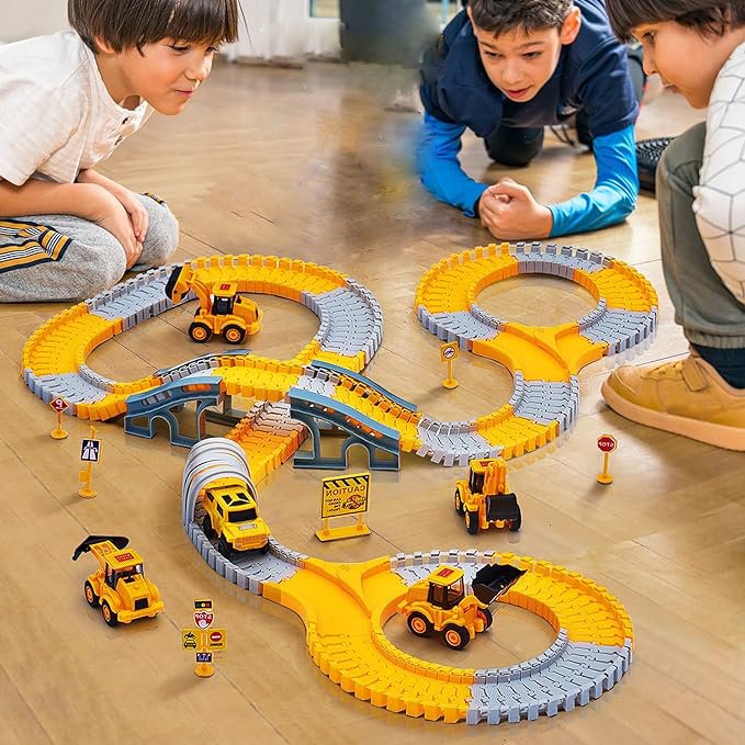 SpeedFlex Track – Flexibele Racebaan met LED Voertuigen