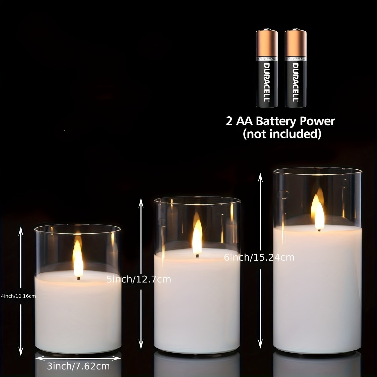 GlowLights – Set van 3 LED Kaarsen met Afstandsbediening