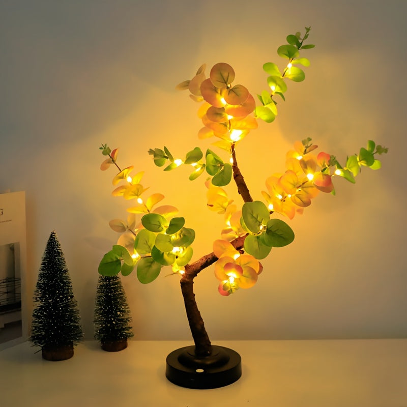 EucalyptusGlow Tree - LED Bonsai Lamp met Oplaadbare Aandrijving