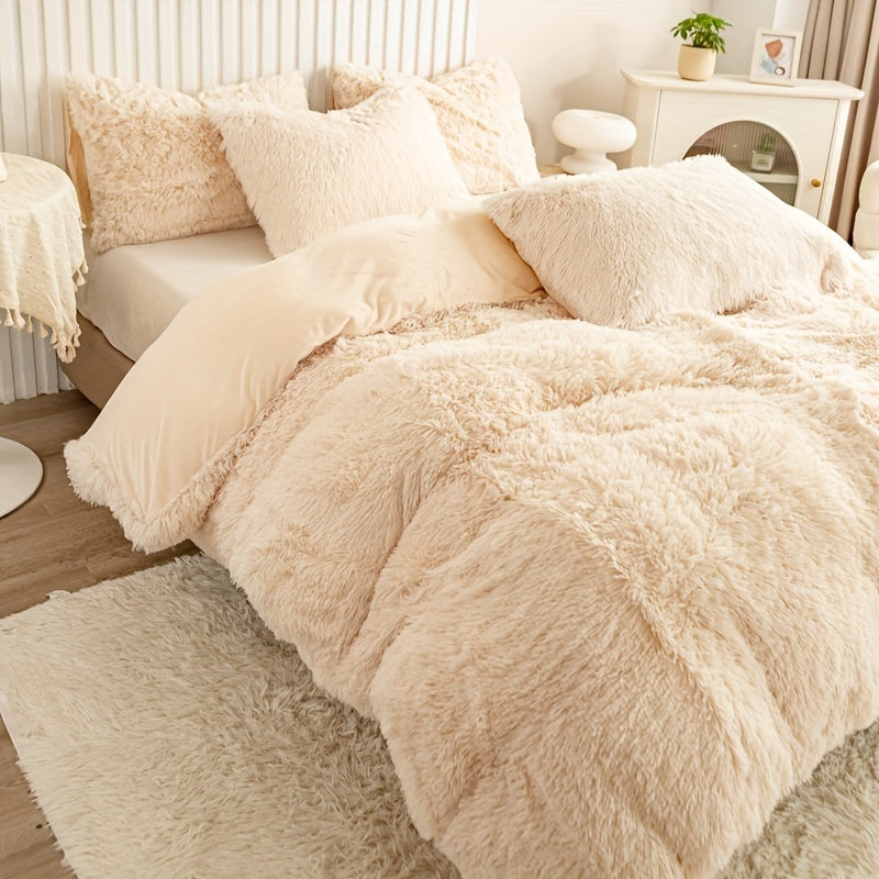 Ultrazachte Pluche Dekbedovertrek Set met Rits - Luxe & Comfort