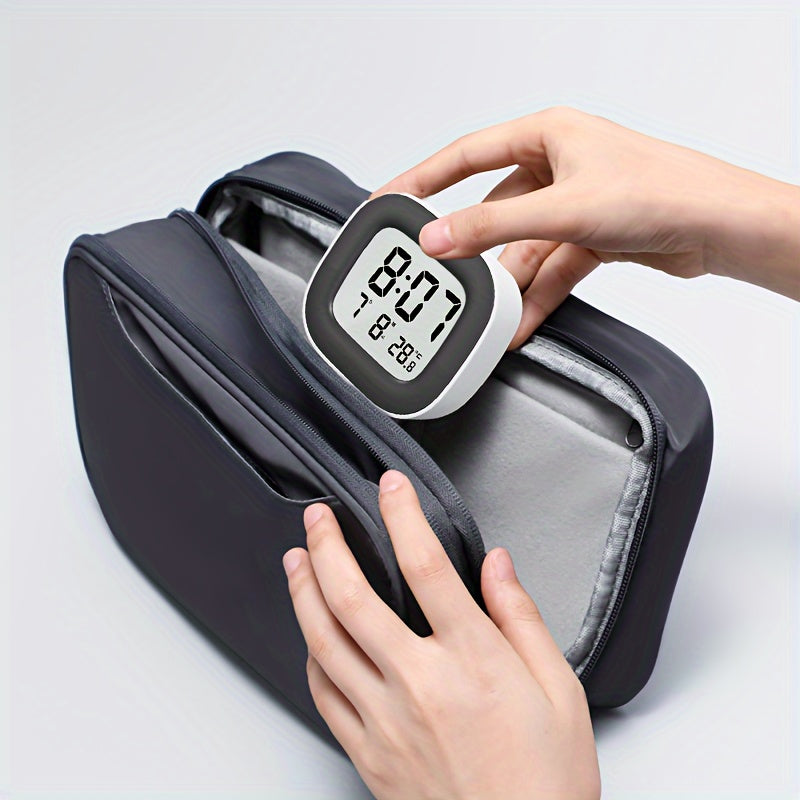 TimeView Clock - Stijlvolle Mini Wekker met Temperatuur