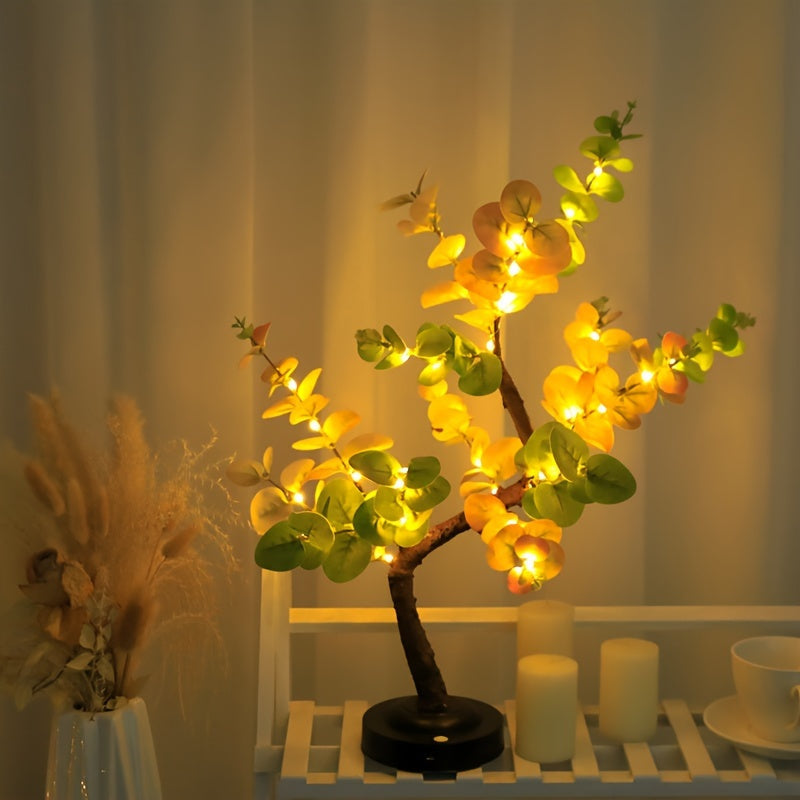 EucalyptusGlow Tree - LED Bonsai Lamp met Oplaadbare Aandrijving