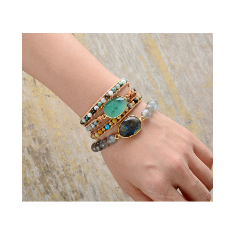 Betoverende Winnie Wikkelarmband met Unieke Edelstenen | Een Magisch Sieraad voor Jouw Stijl