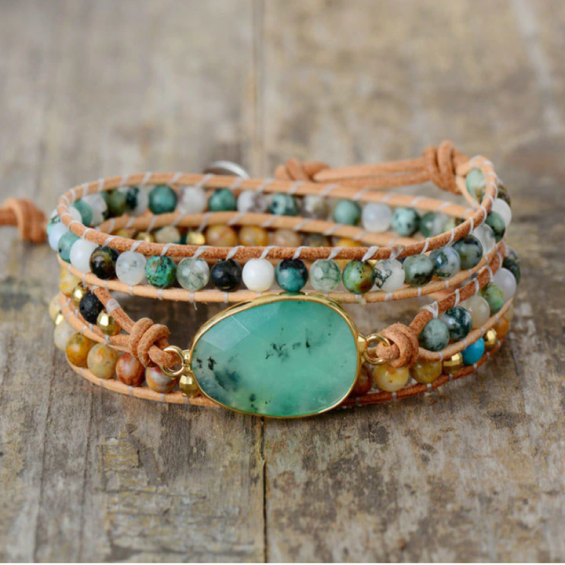 Betoverende Winnie Wikkelarmband met Unieke Edelstenen | Een Magisch Sieraad voor Jouw Stijl