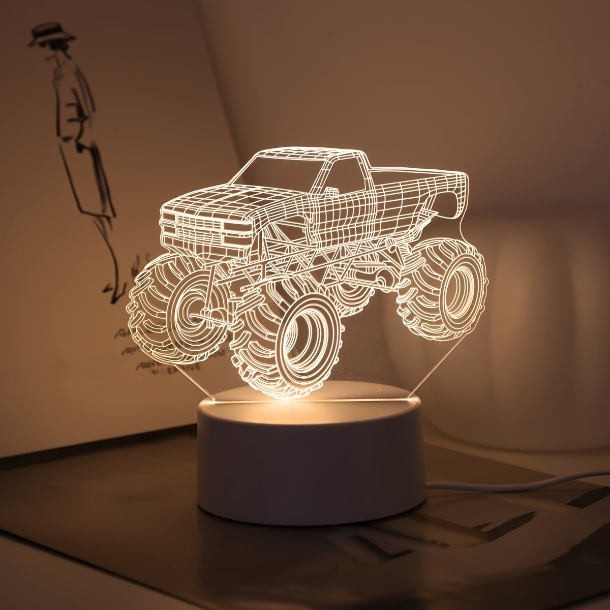 TruckGlow – 3D LED Nachtlamp met Monster Truck Design
