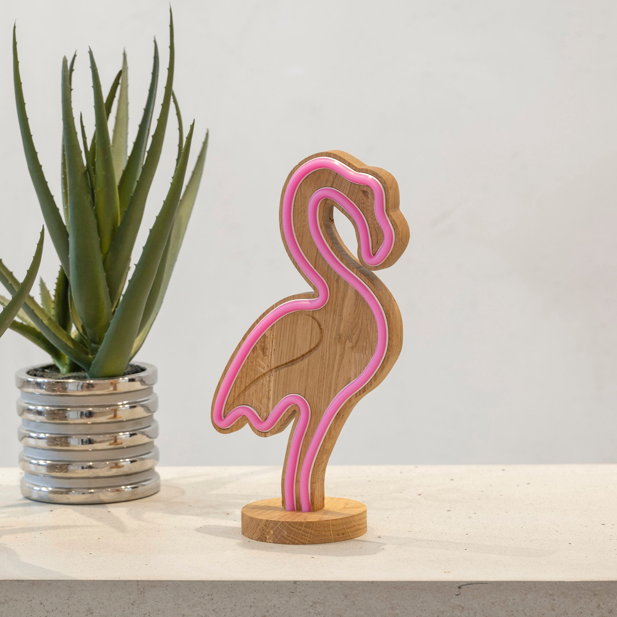 TropicalGlow - Houten Neonlamp met IR-afstandsbediening