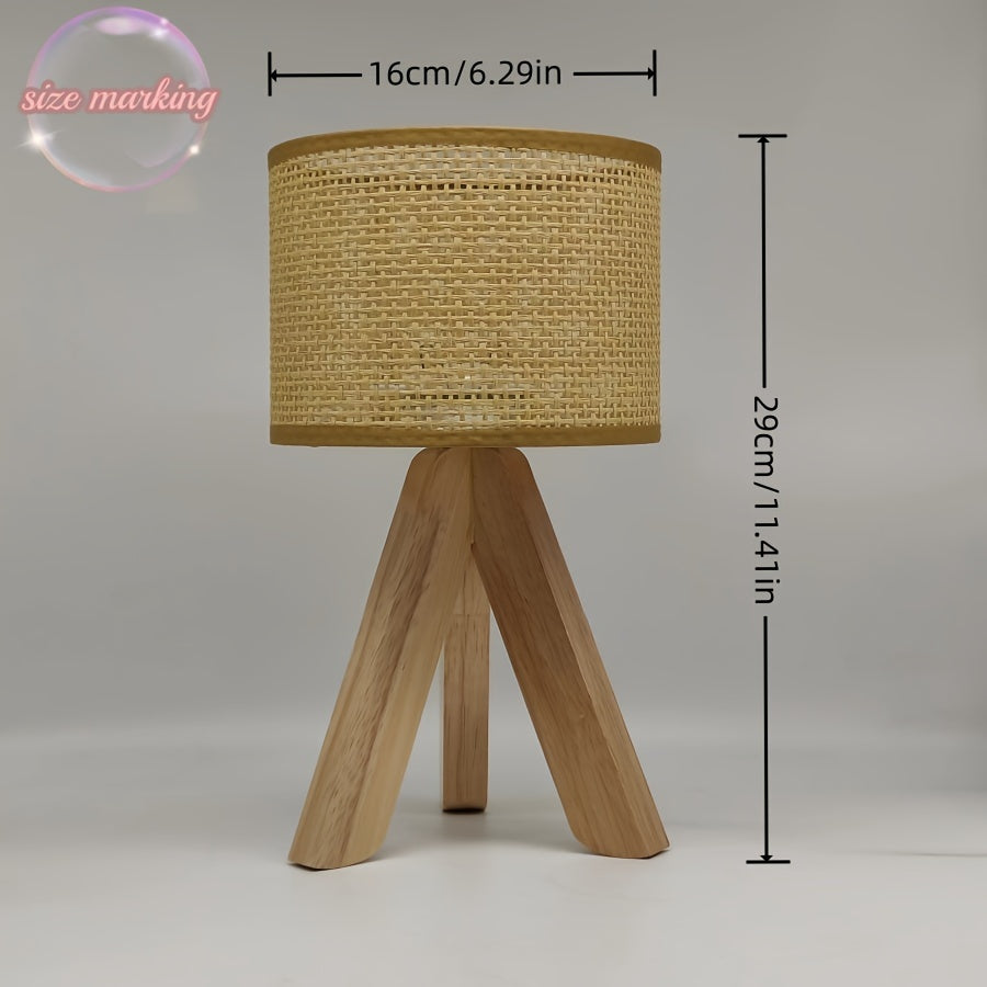 DecoGlow Lamp - Houten Tafellamp met USB Oplader