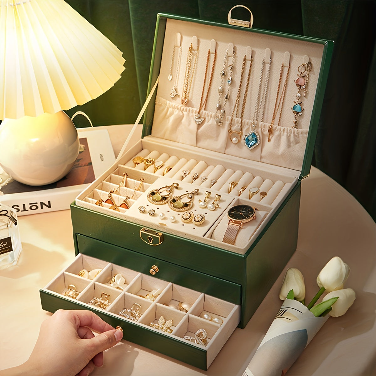 Elegance - Luxe Sieraden Organizer met Hoogwaardig Leer