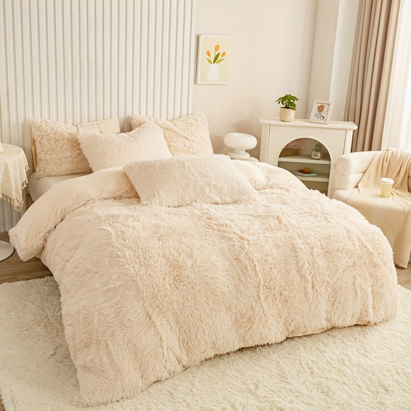 Ultrazachte Pluche Dekbedovertrek Set met Rits - Luxe & Comfort