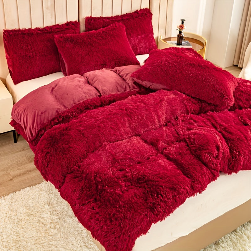 Ultrazachte Pluche Dekbedovertrek Set met Rits - Luxe & Comfort