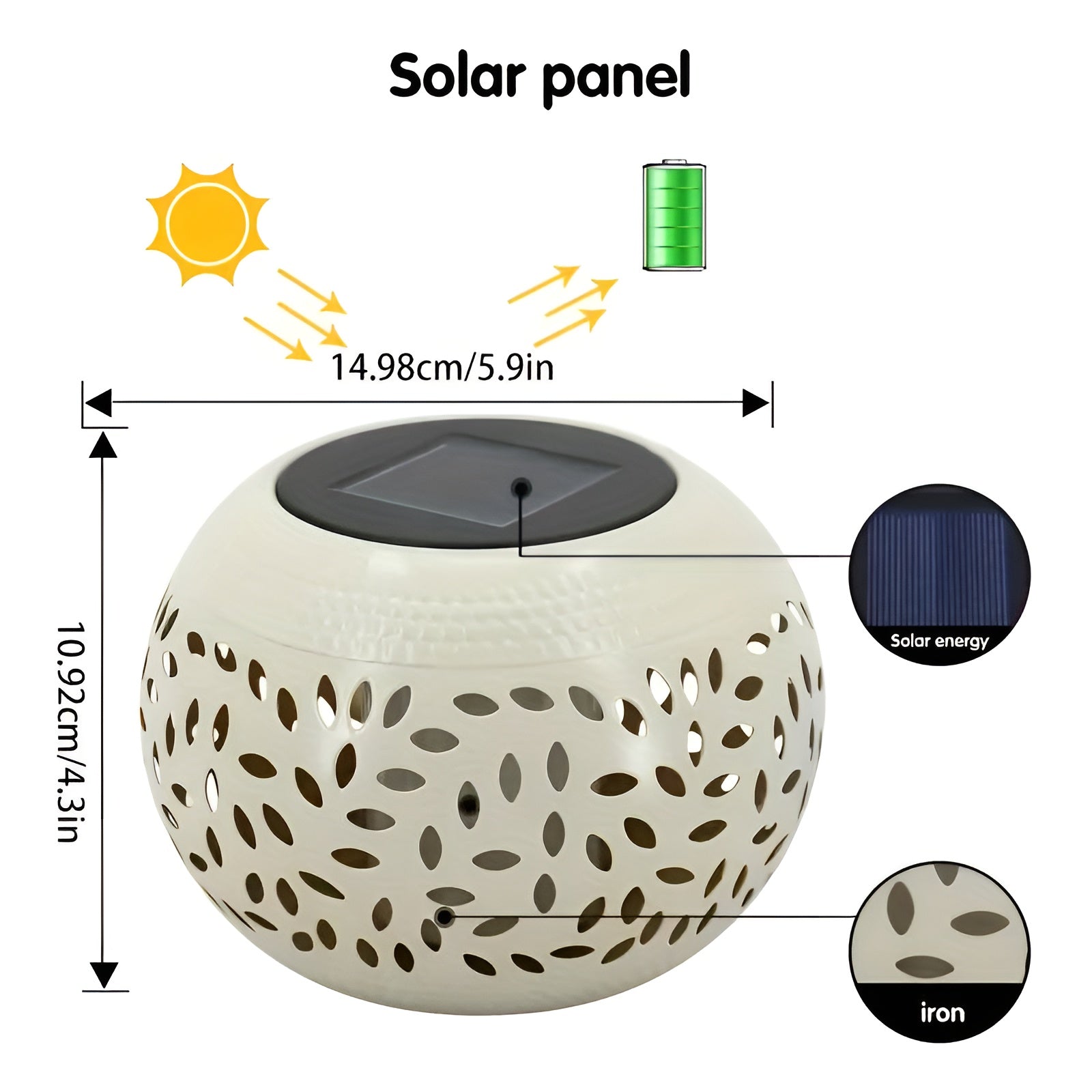 Elegante Solar Garden Light met Stippen - Sfeervolle Buitenverlichting