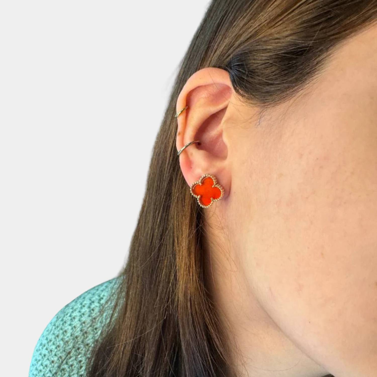 GoldenClove Jewelry Set - Elegante Klaver Ketting, Armband & Oorbellen