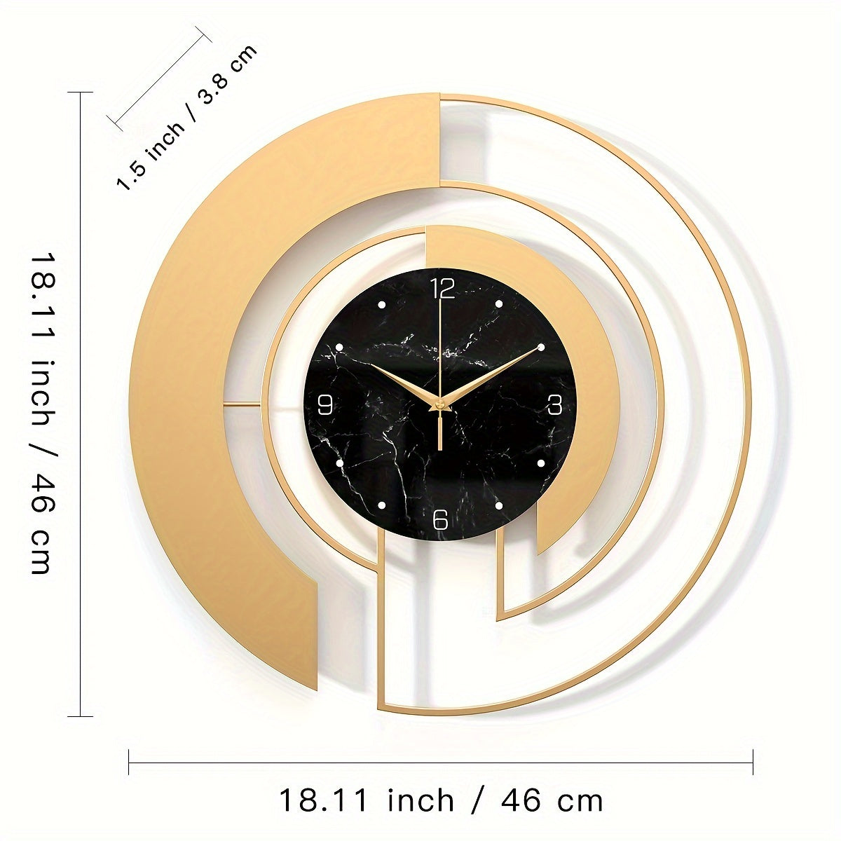 GeoGold Clock - Luxe Geometrische Wandklok in Goud