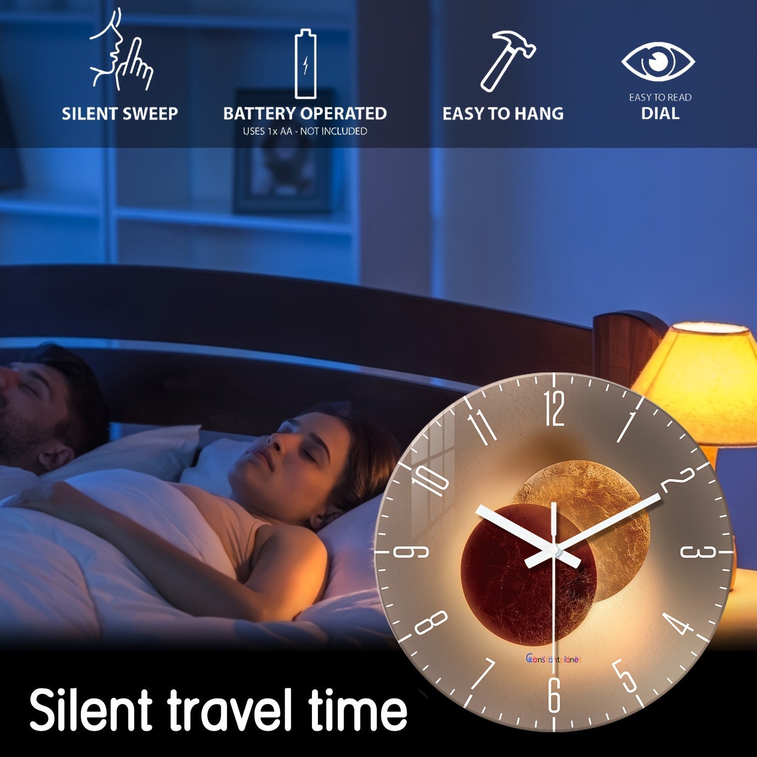 CosmicLight Clock – Design Wandklok met Planetenthema