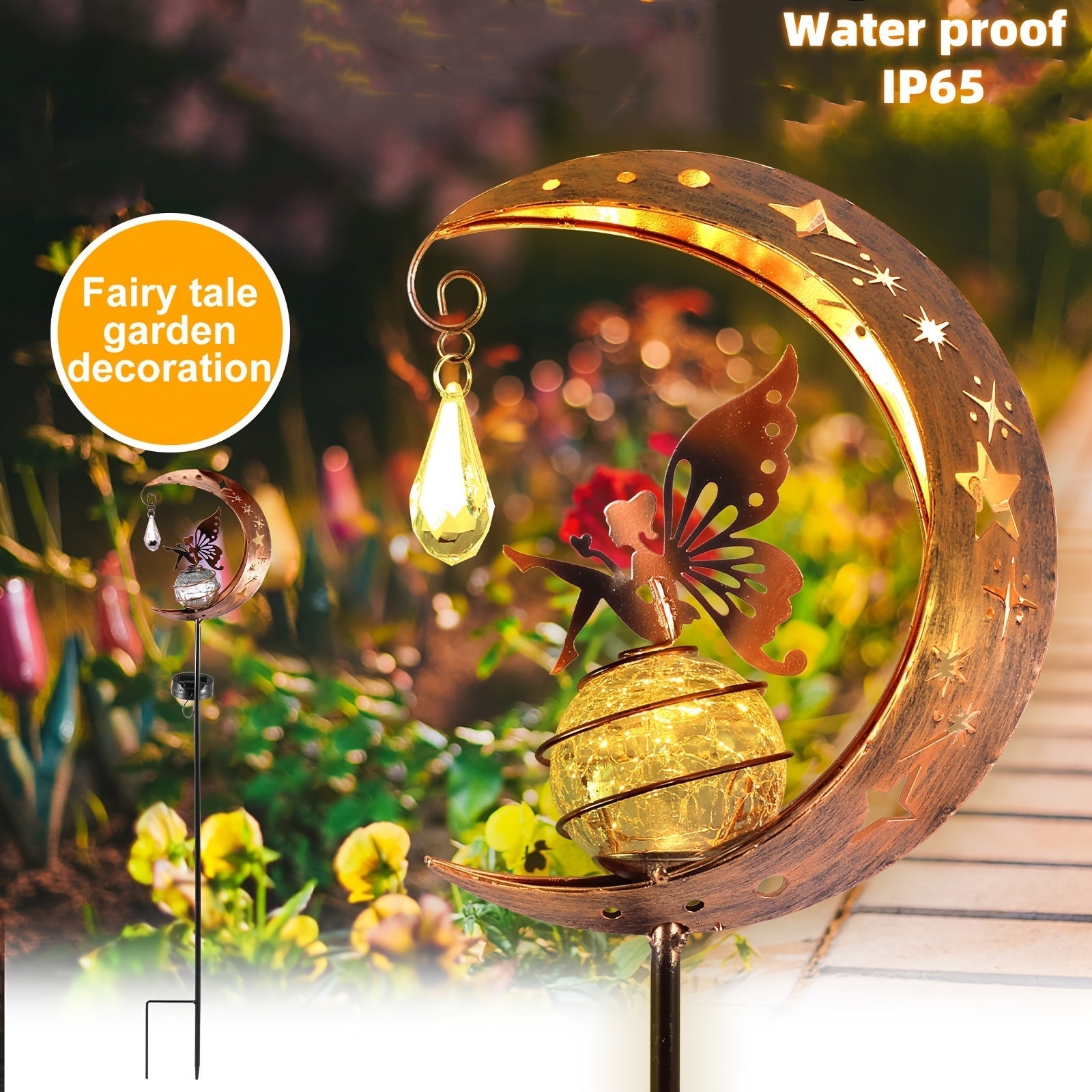 MoonGlow – Magische Tuinlamp met Zon & Maan