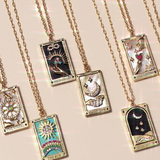 Elegante Amara Tarot Druppel Hanger Ketting met Zirkonia Vergulding