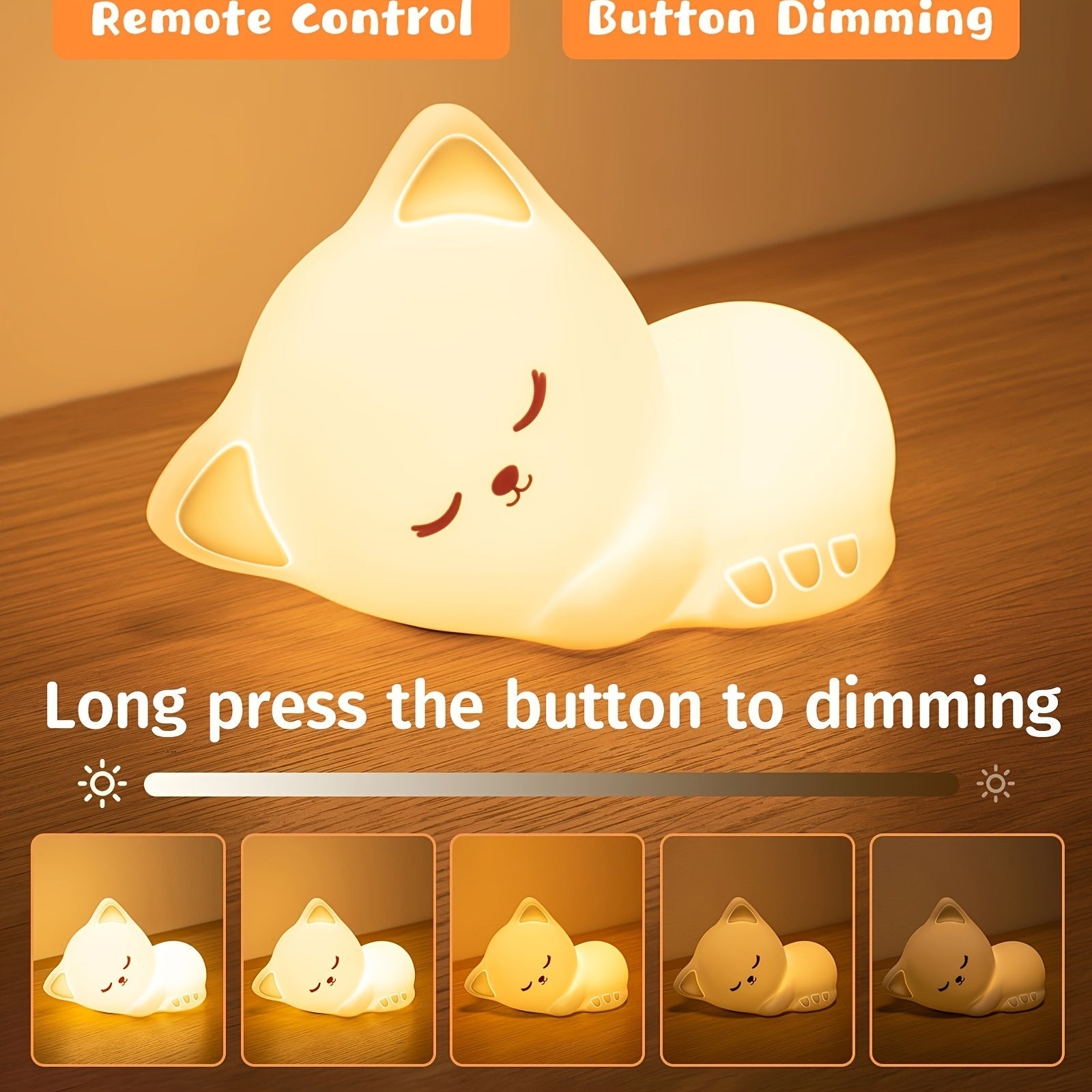 KittyGlow Lamp - Schattige Draadloze Kattennachtlamp