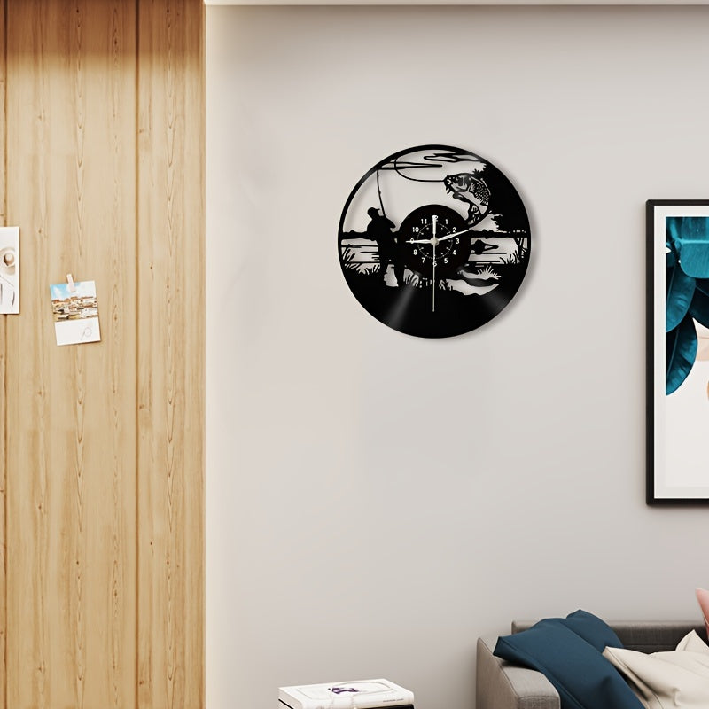 VinylCatch Clock - Retro Visserij Muurdecoratie