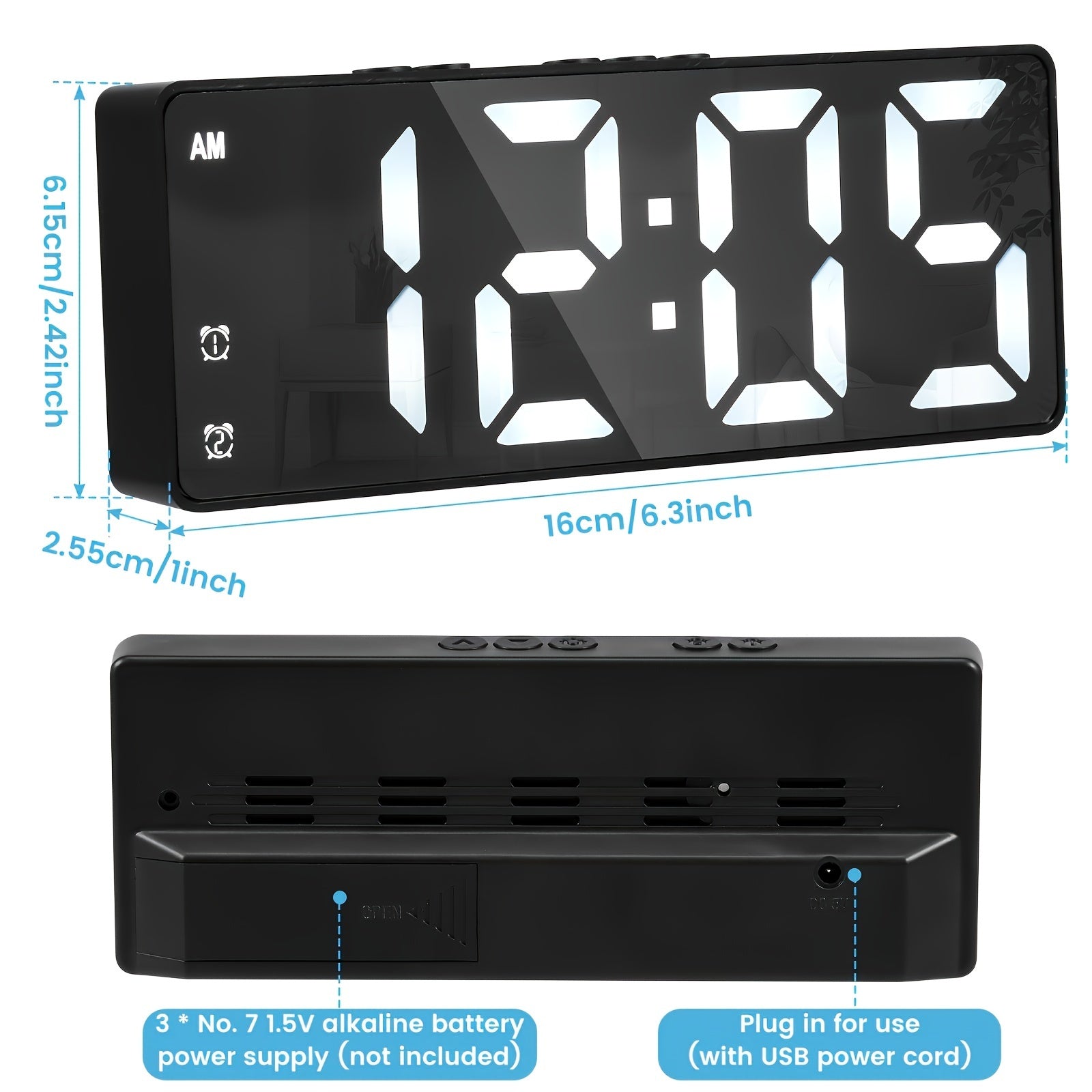 DigiGlow Clock - Moderne LED Wekker met Scherm