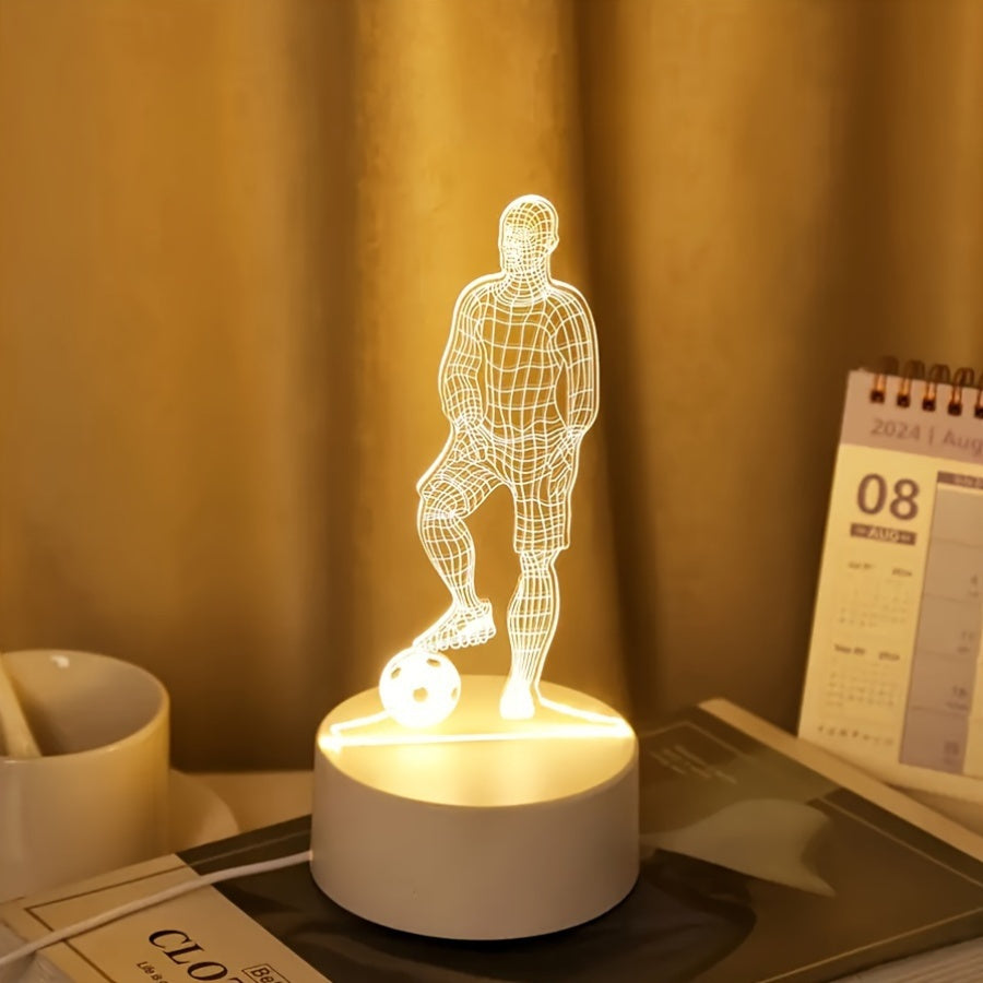SportGlow Lamp - 3D Voetbal Illusie Tafellamp