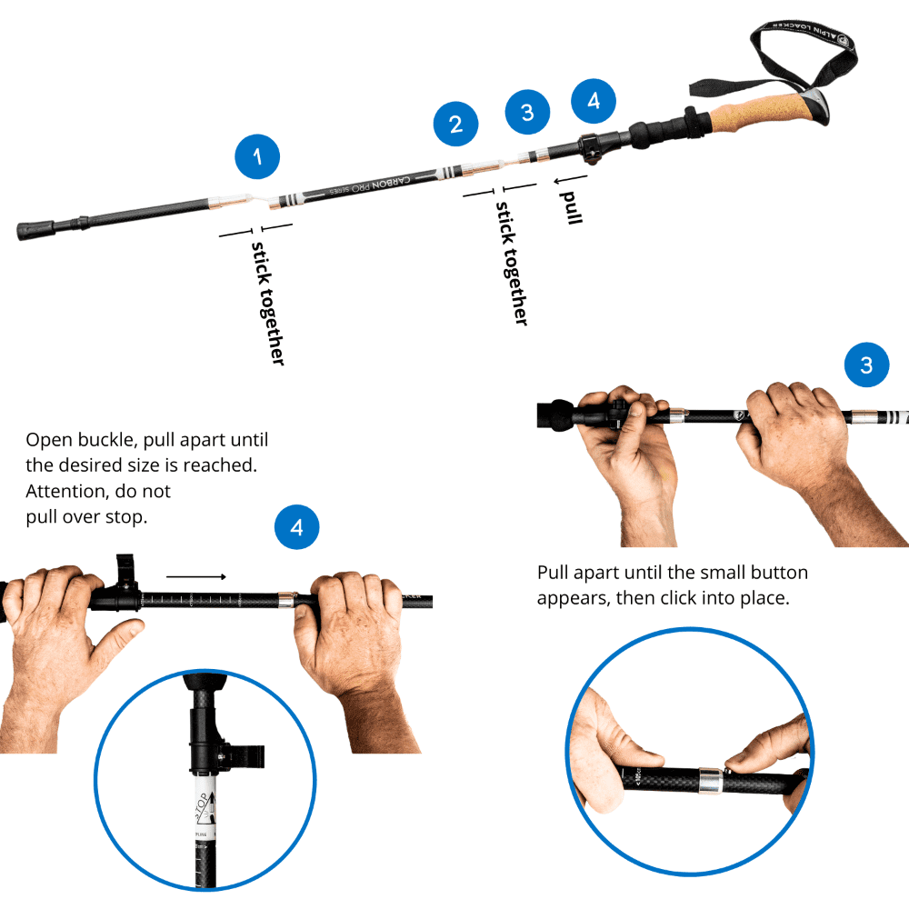 UltraLight Trekking Poles – Lichtgewicht Vouwstokken met Kurken Handgrepen