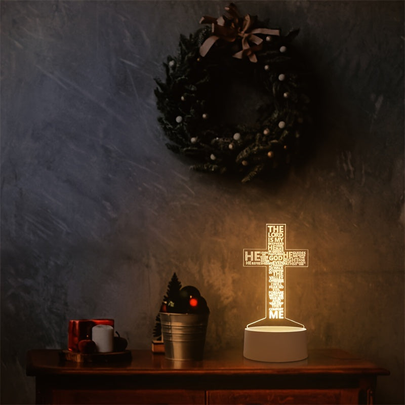 CrossGlow - 3D LED Nachtlamp Acryl met USB