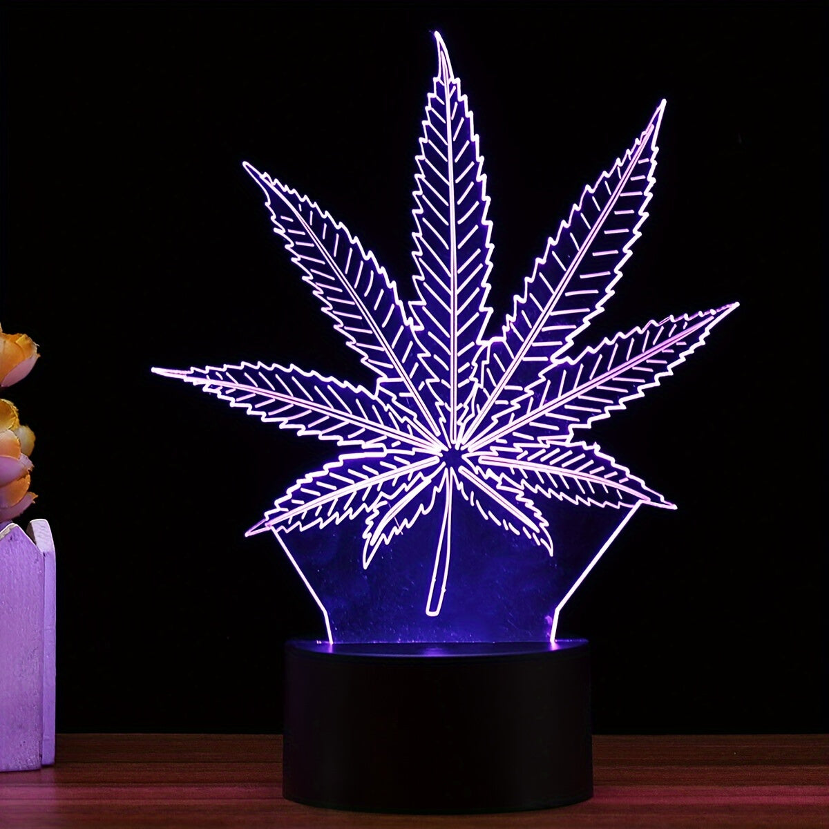 HempGlow - 3D Acryl Tafellamp Nachtverlichting