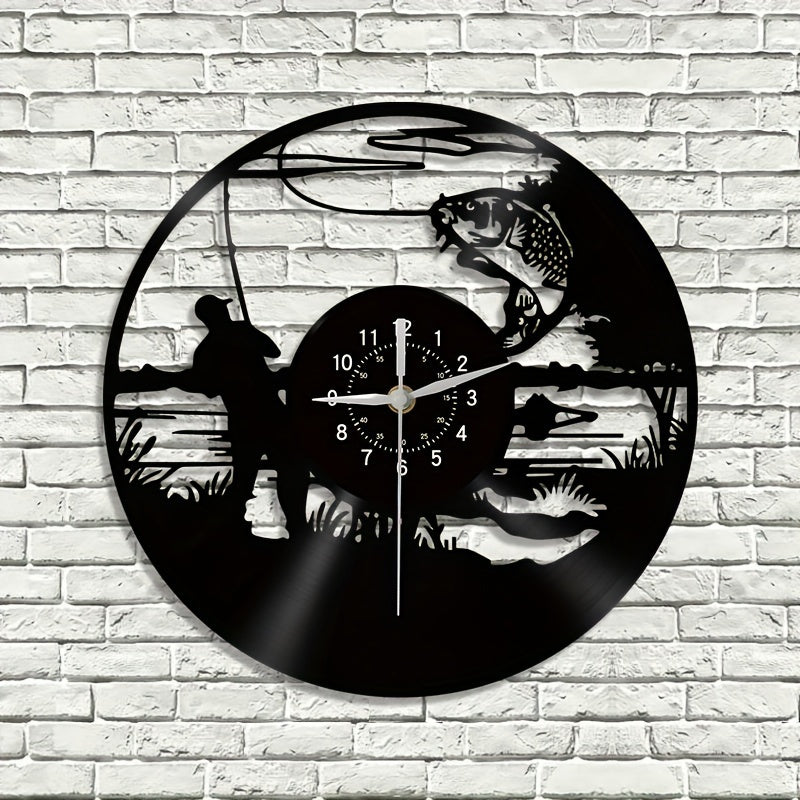 VinylCatch Clock - Retro Visserij Muurdecoratie